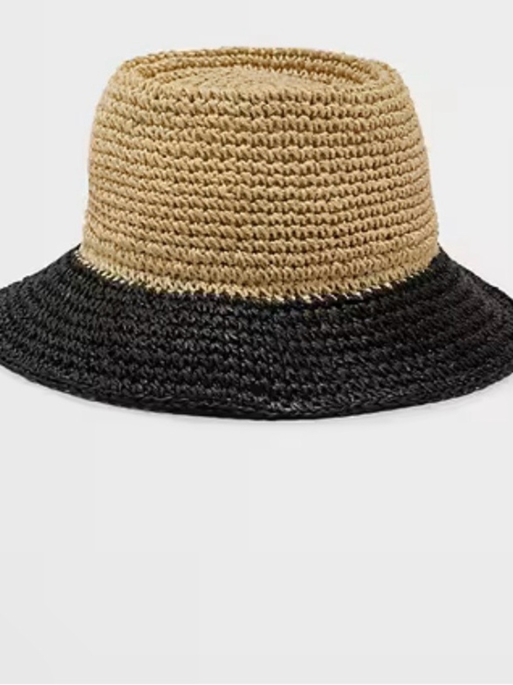 Banana Republic Two-Tone Straw Bucket Hat - Natural and Black NWT